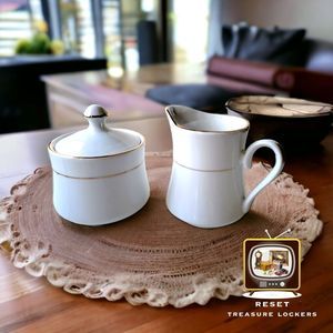 Sugar and creamer pottery Ceramic Signature Fine China Set